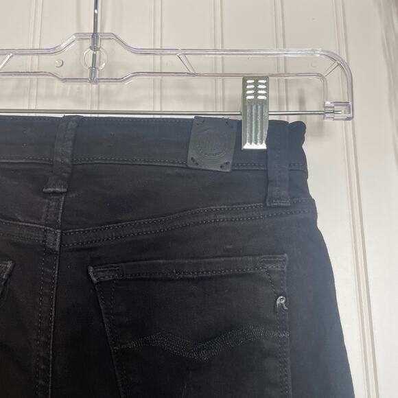 Replay Women’s Joi Black Distressed Ripped Knee Skinny Jeans Size 24 Mid Rise - Picture 6 of 12